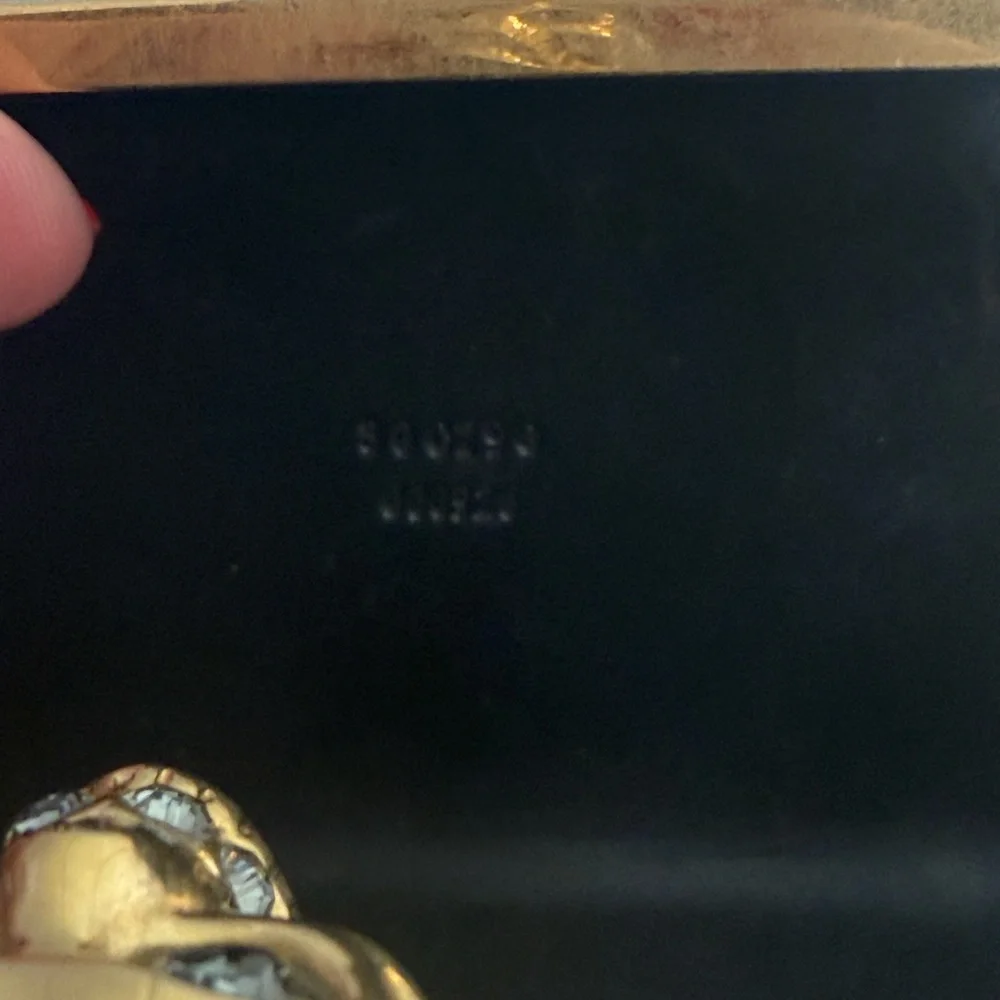 Alexander McQueen Black Leather Skull Box Clutch Bag.